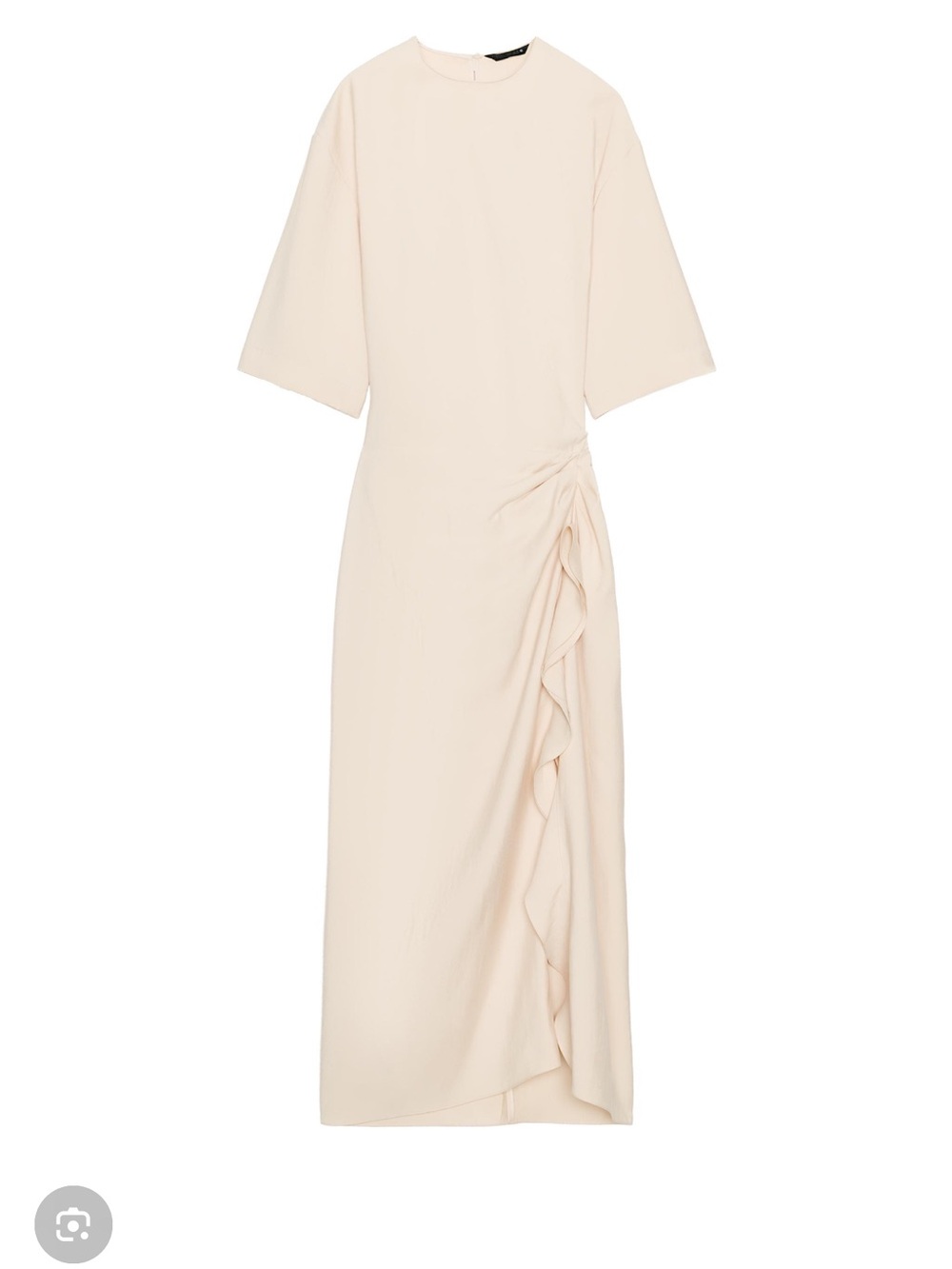 Zara Cream Ruffle-Front Midi Dress - Picture 6 of 11